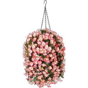 Hanging Artificial Flowers Basket, Fake Hanging Plant, Silk Orchid Flowers